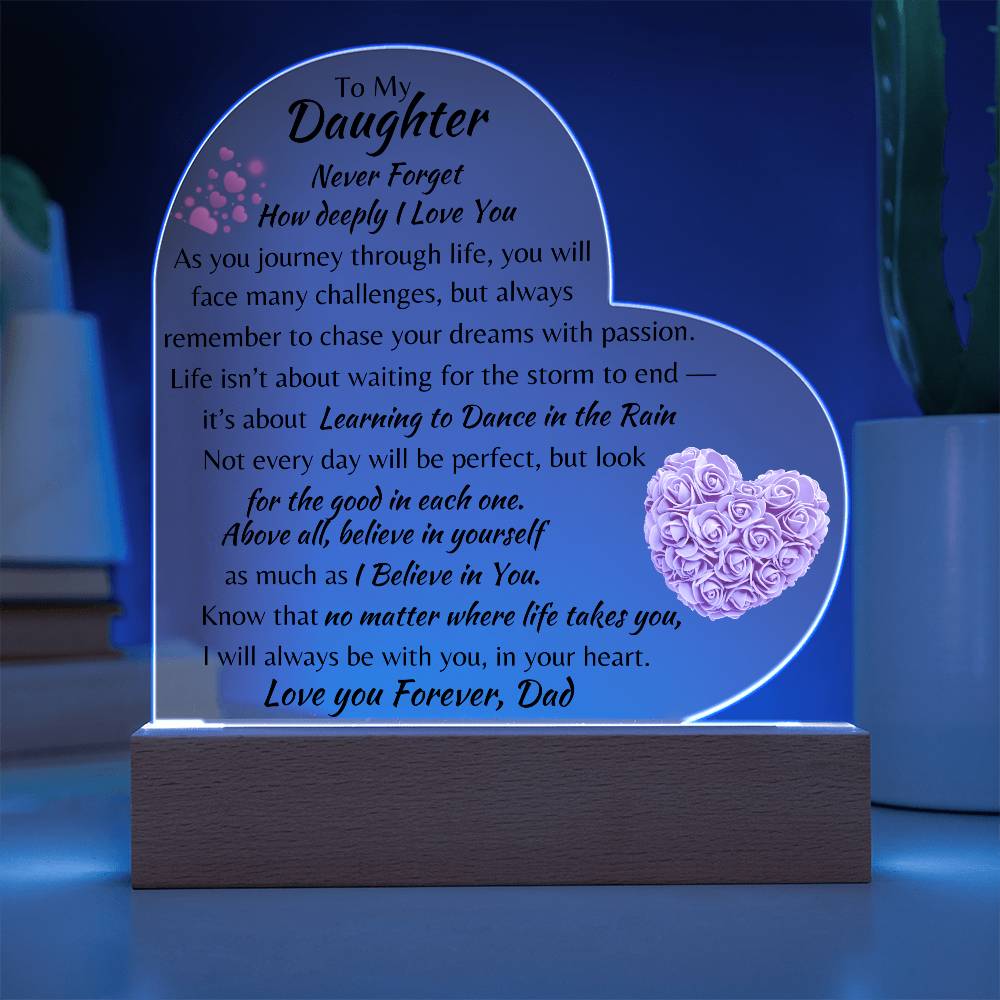 Acrylic Heart Plaque Dad To My Daughter