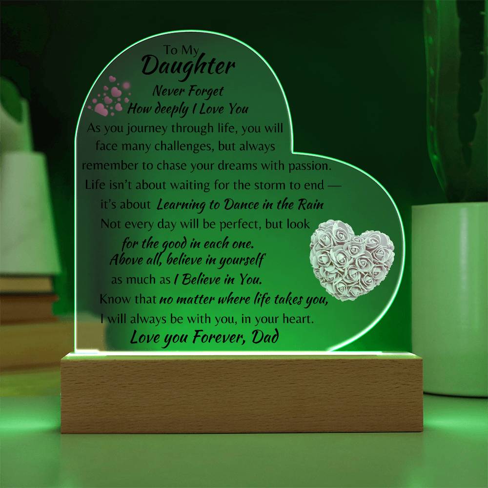 Acrylic Heart Plaque Dad To My Daughter