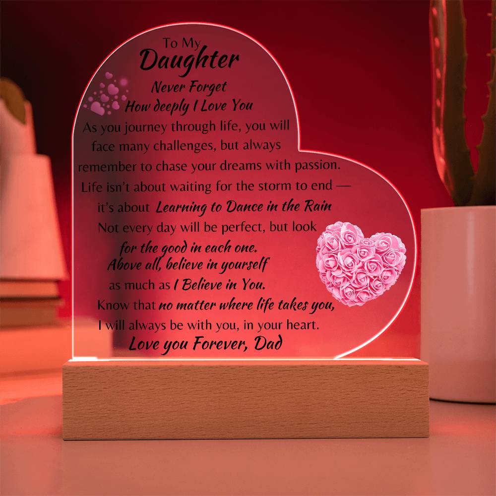 Acrylic Heart Plaque Dad To My Daughter