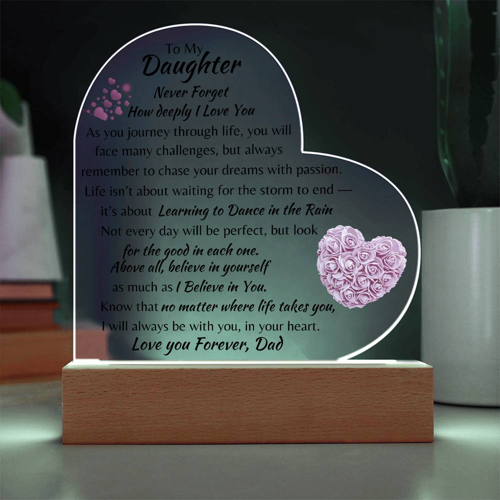 Acrylic Heart Plaque Dad To My Daughter