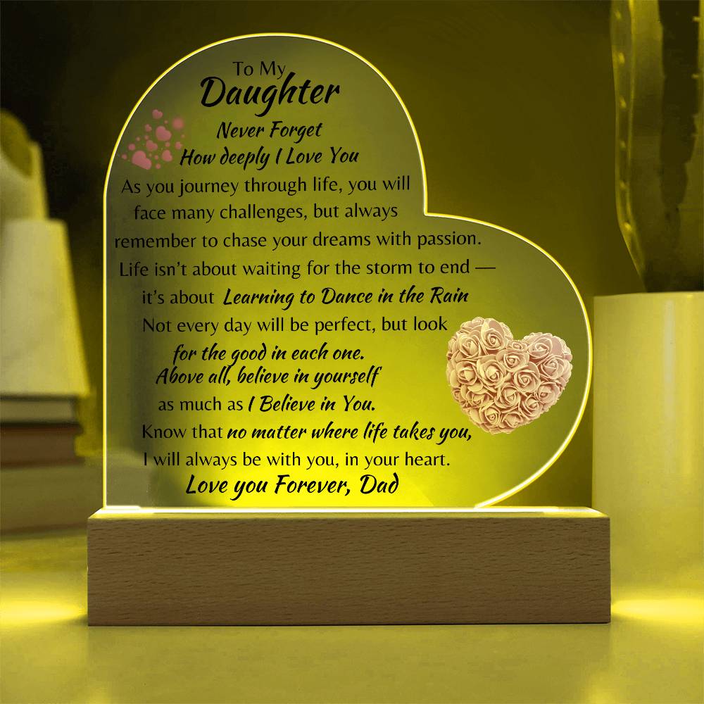 Acrylic Heart Plaque Dad To My Daughter