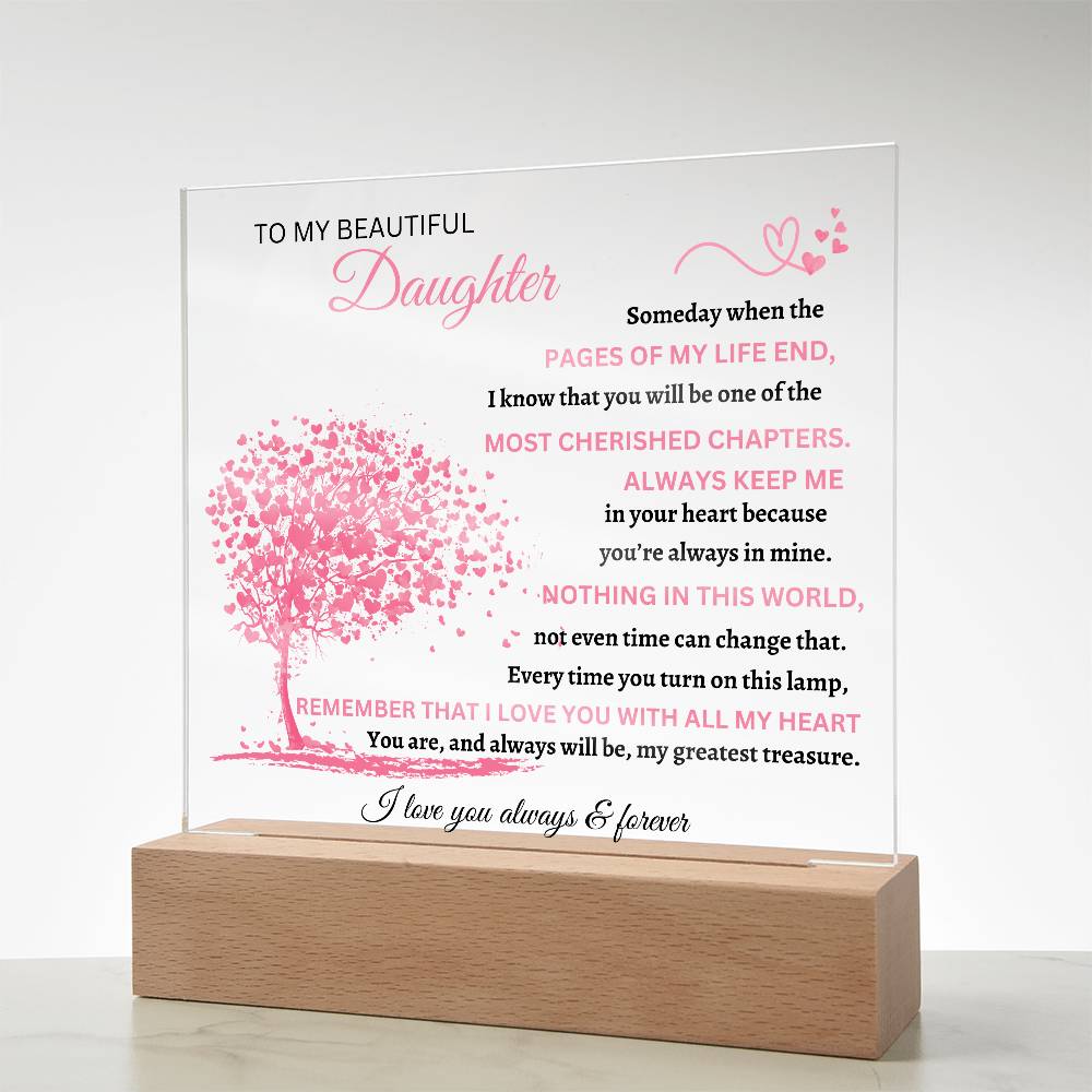 Square Acrylic Plaque To My Beautiful Daughter