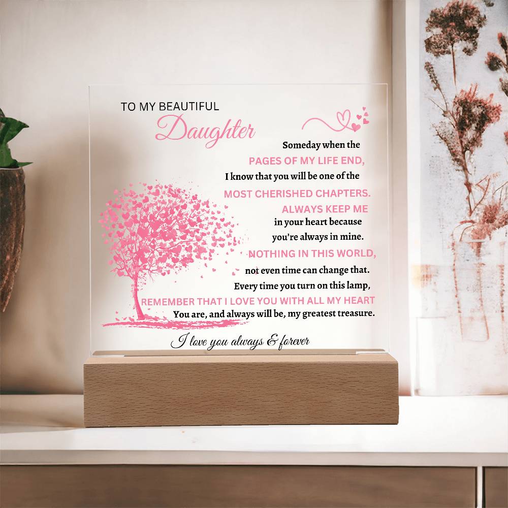 Square Acrylic Plaque To My Beautiful Daughter