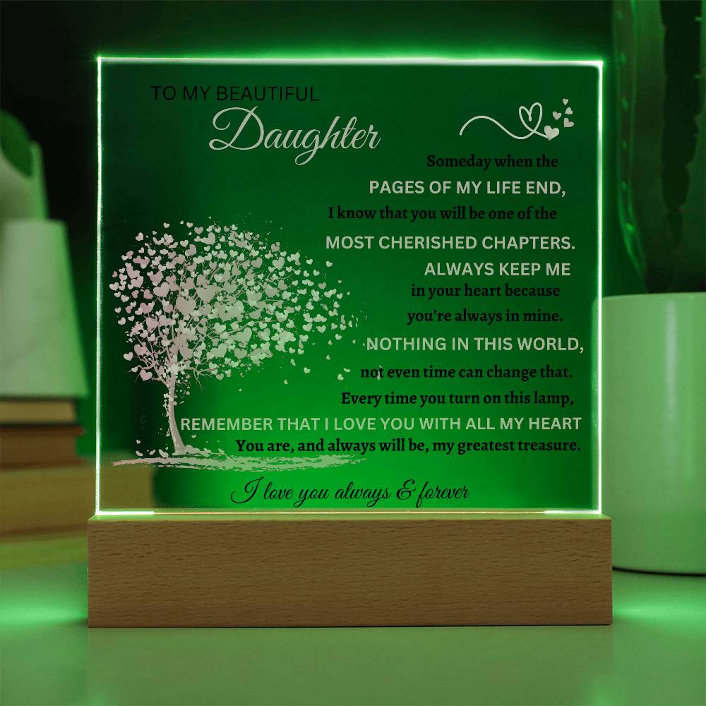 Square Acrylic Plaque To My Beautiful Daughter