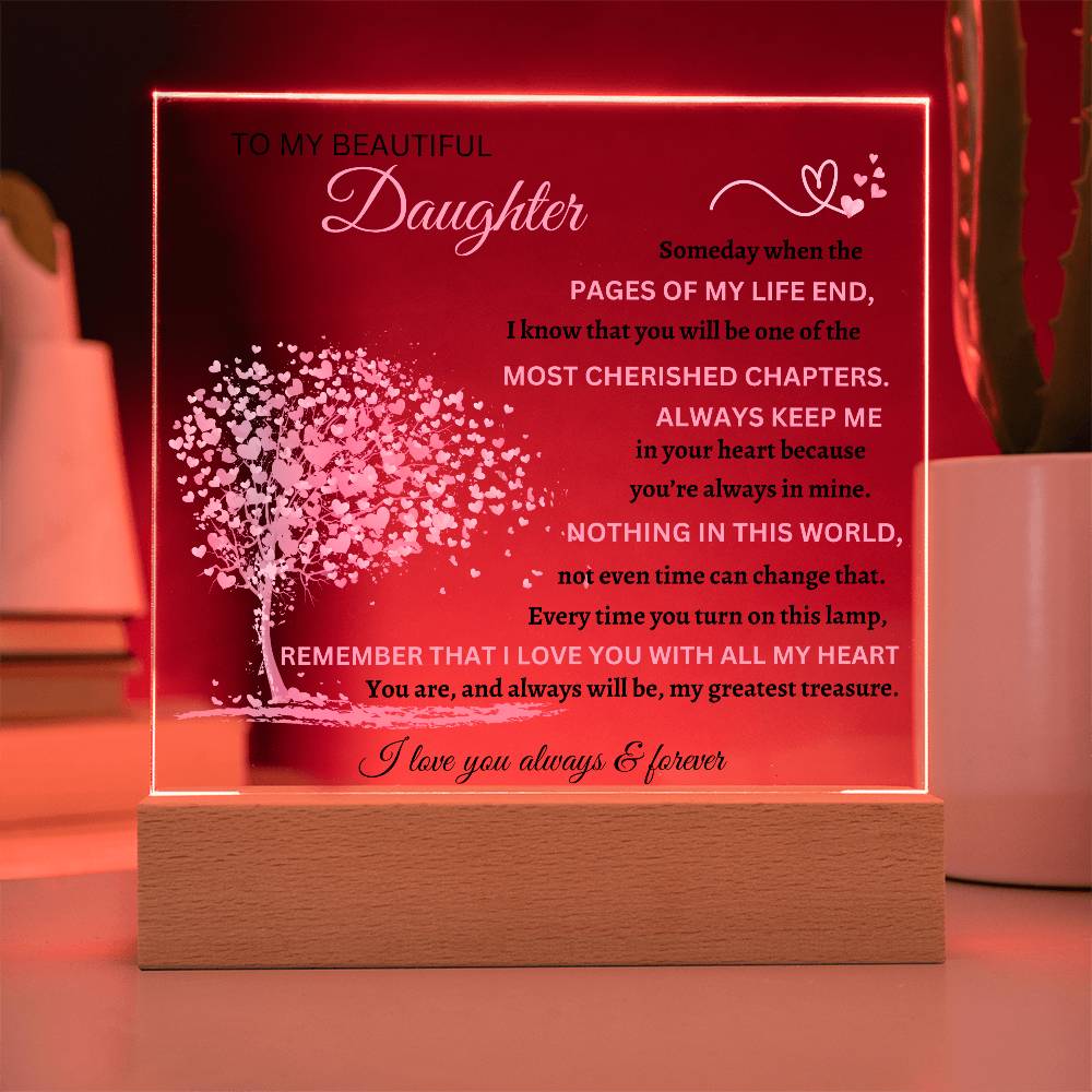 Square Acrylic Plaque To My Beautiful Daughter