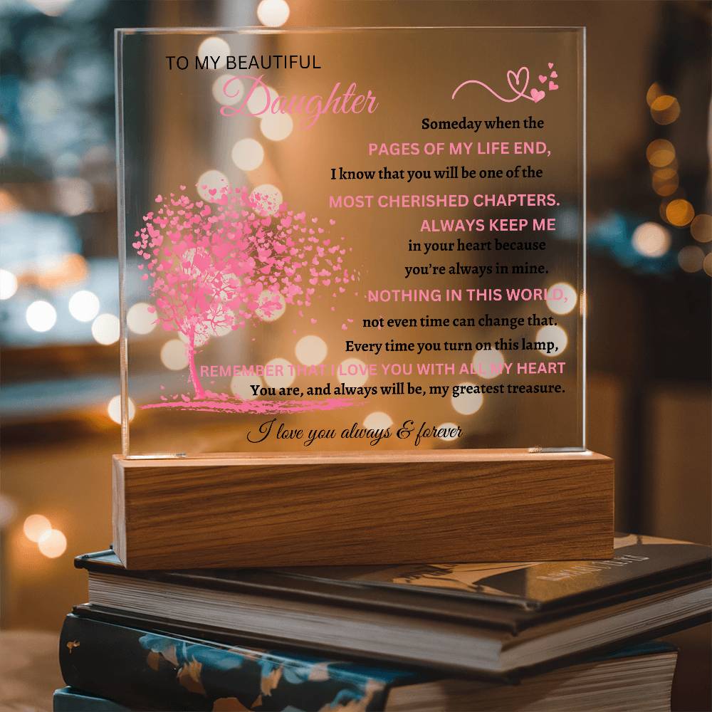 Square Acrylic Plaque To My Beautiful Daughter