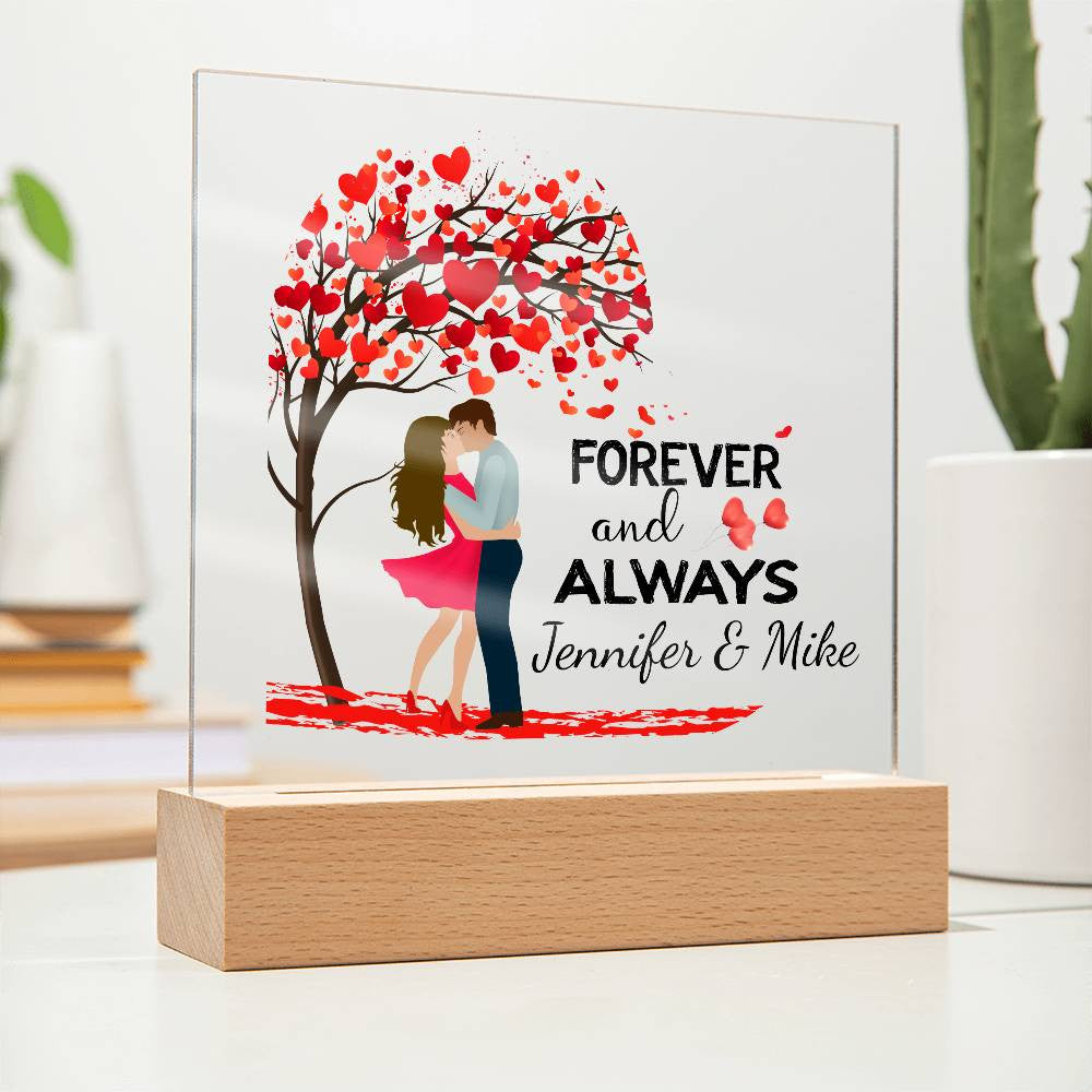 Personalized Forever & Always Square Plaque