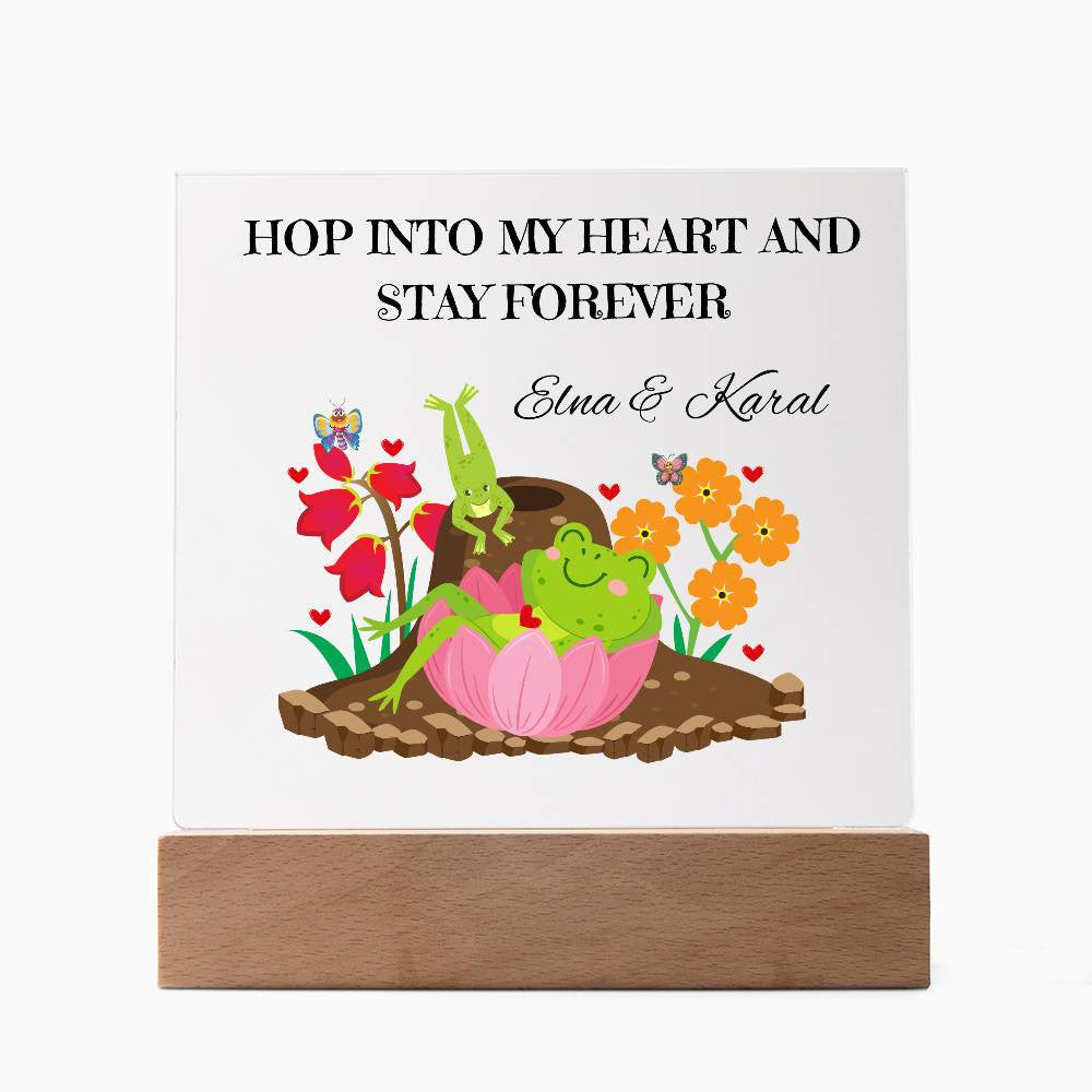Personalized Hop Into My Heart Square Plaque