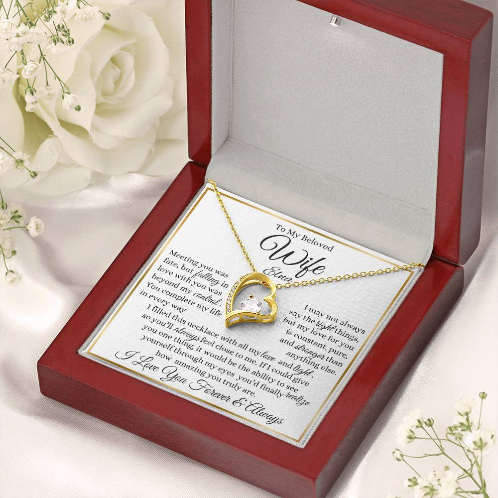 Personalized Forever Love Necklace To My Beloved Wife