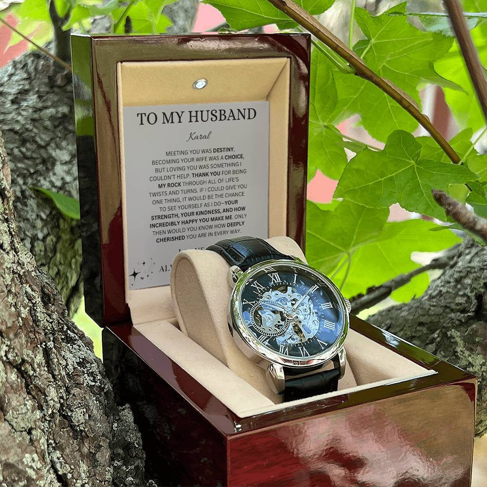Personalized Men's Openwork Watch To My Husband