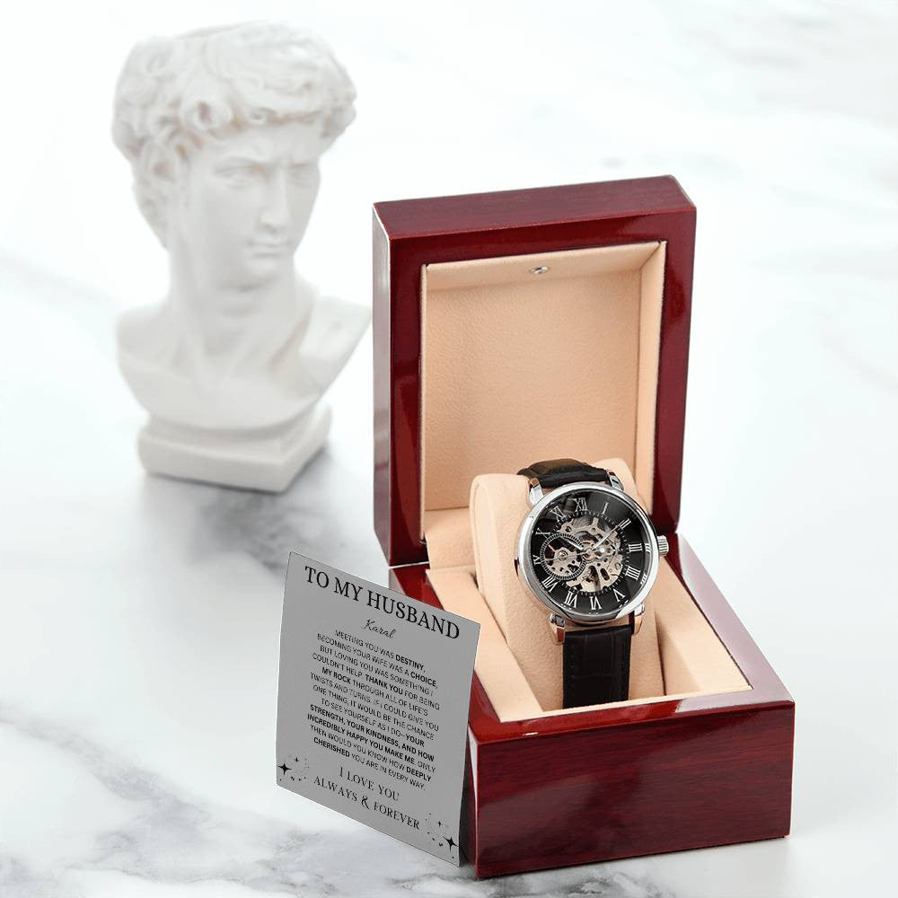 Personalized Men's Openwork Watch To My Husband
