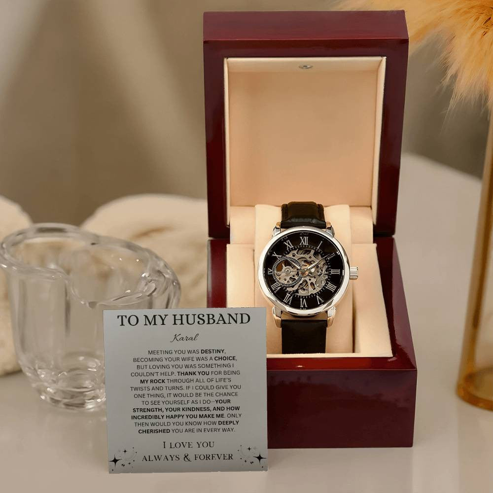 Personalized Men's Openwork Watch To My Husband