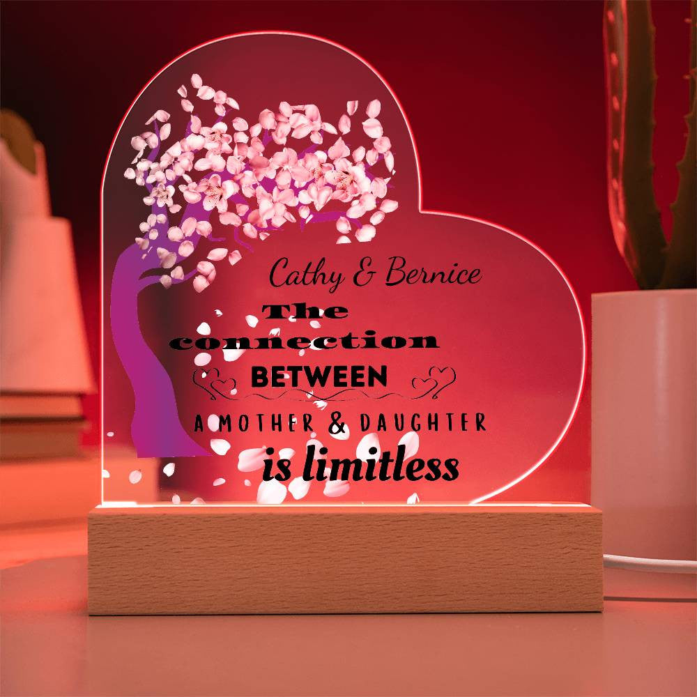 Personalized The Connection Between | A Mother & Daughter | Heart Plaque