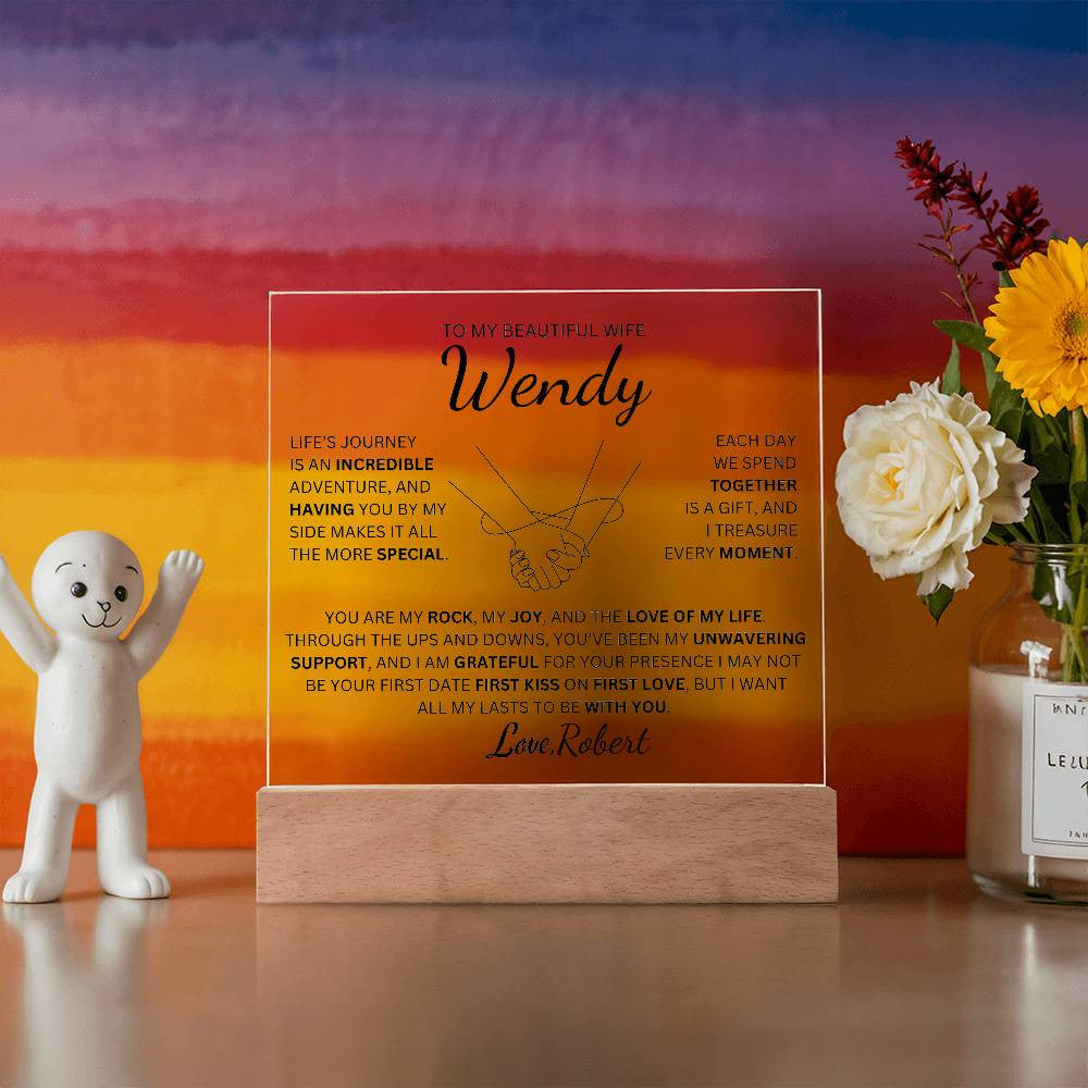 Personalized To My Beautiful Wife | My Rock | Square Plaque