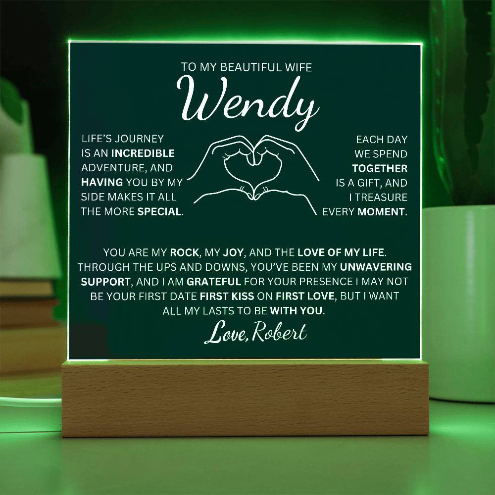 Personalized To My Beautiful Wife The Love Of My Life  Square Plaque