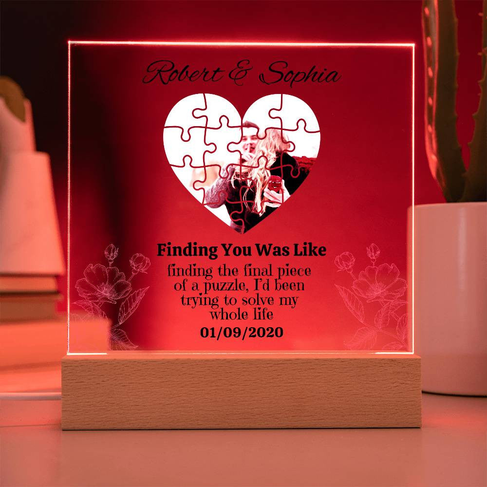 Personalized Finding The Final Piece of a puzzle Square Plaque