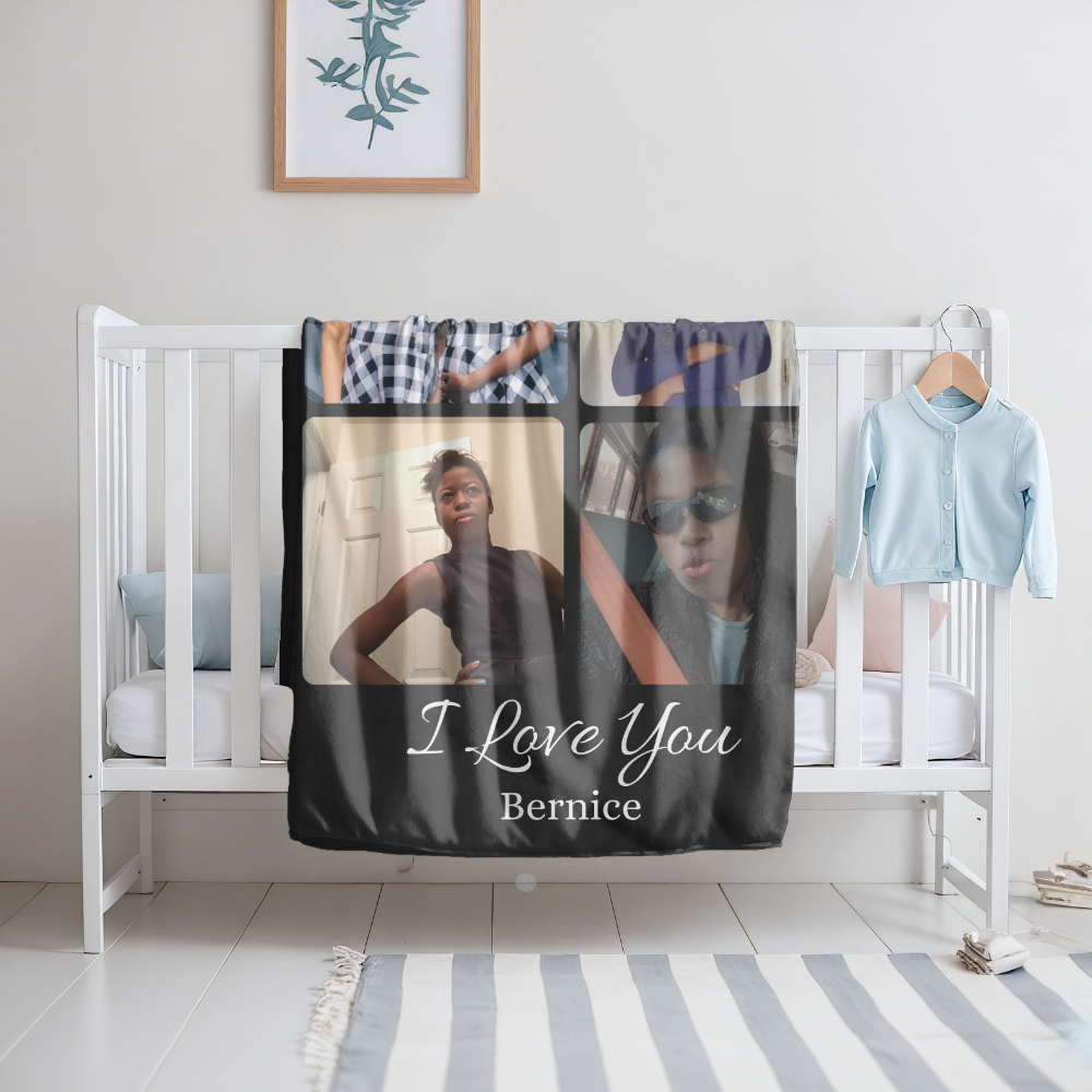 personalized Photo Blanket  I Love You