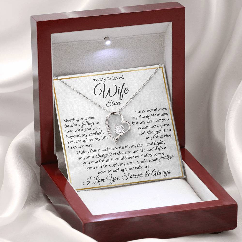 Personalized Forever Love Necklace To My Beloved Wife