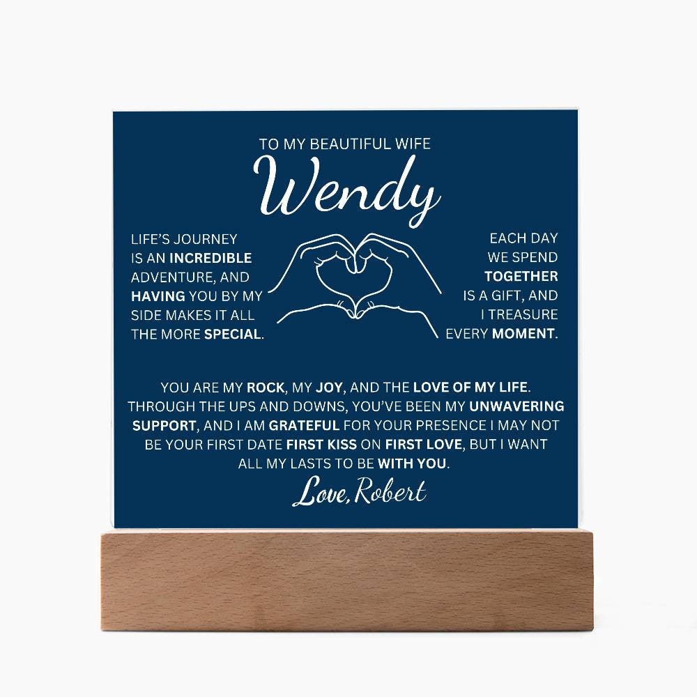 Personalized To My Beautiful Wife The Love Of My Life  Square Plaque