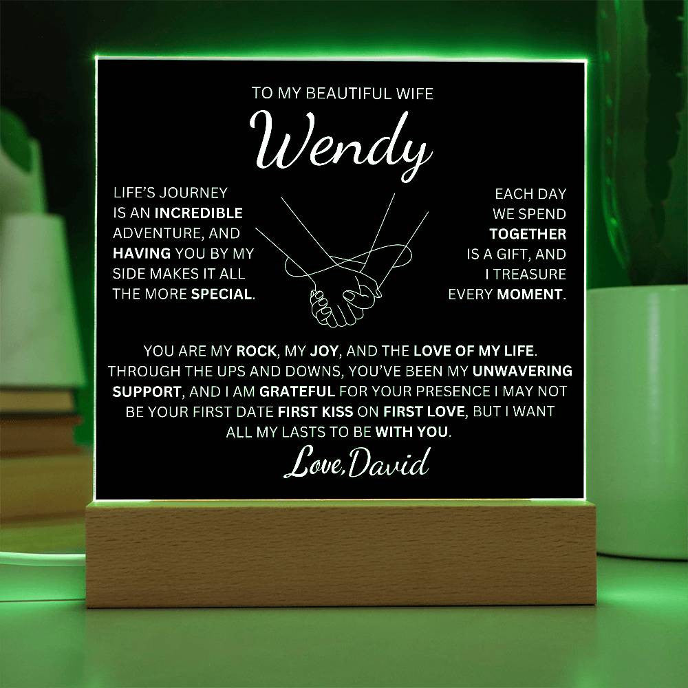 Personalized To My Beautiful Wife | Love Of My Life | Square Plaque