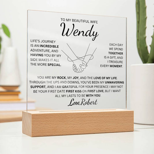 Personalized To My Beautiful Wife | My Rock | Square Plaque