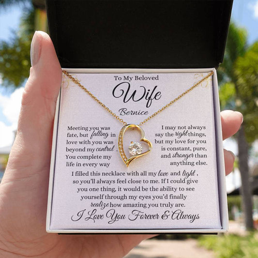 Personalized Forever Love Necklace To My Beloved Wife