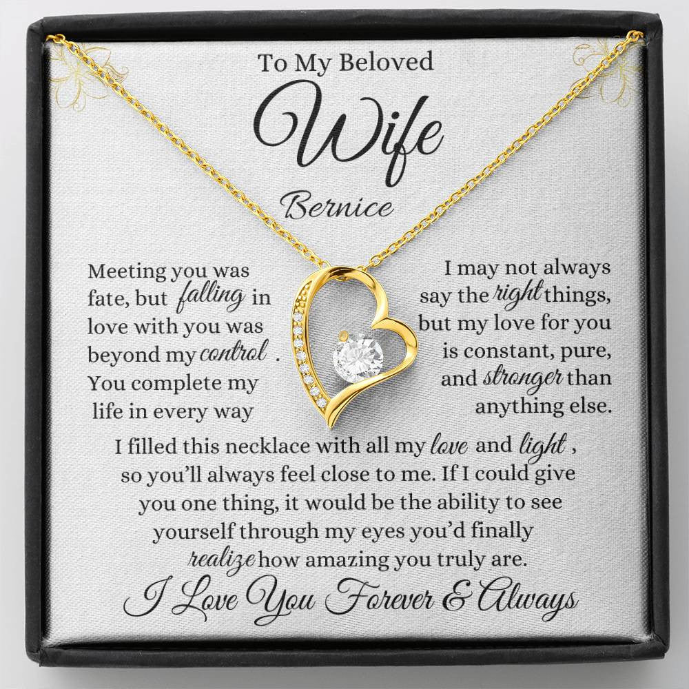 Personalized Forever Love Necklace To My Beloved Wife