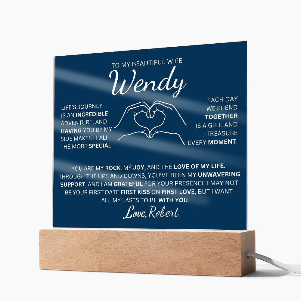 Personalized To My Beautiful Wife The Love Of My Life  Square Plaque
