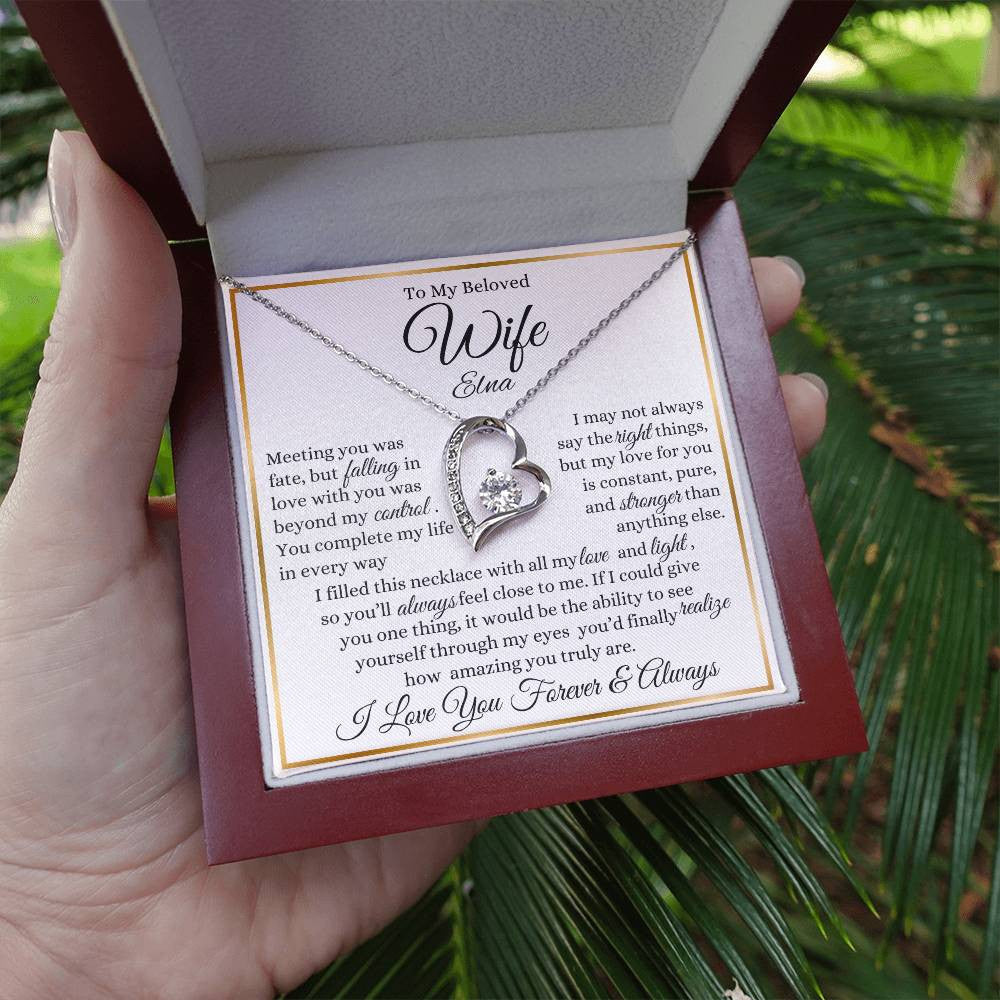 Personalized Forever Love Necklace To My Beloved Wife