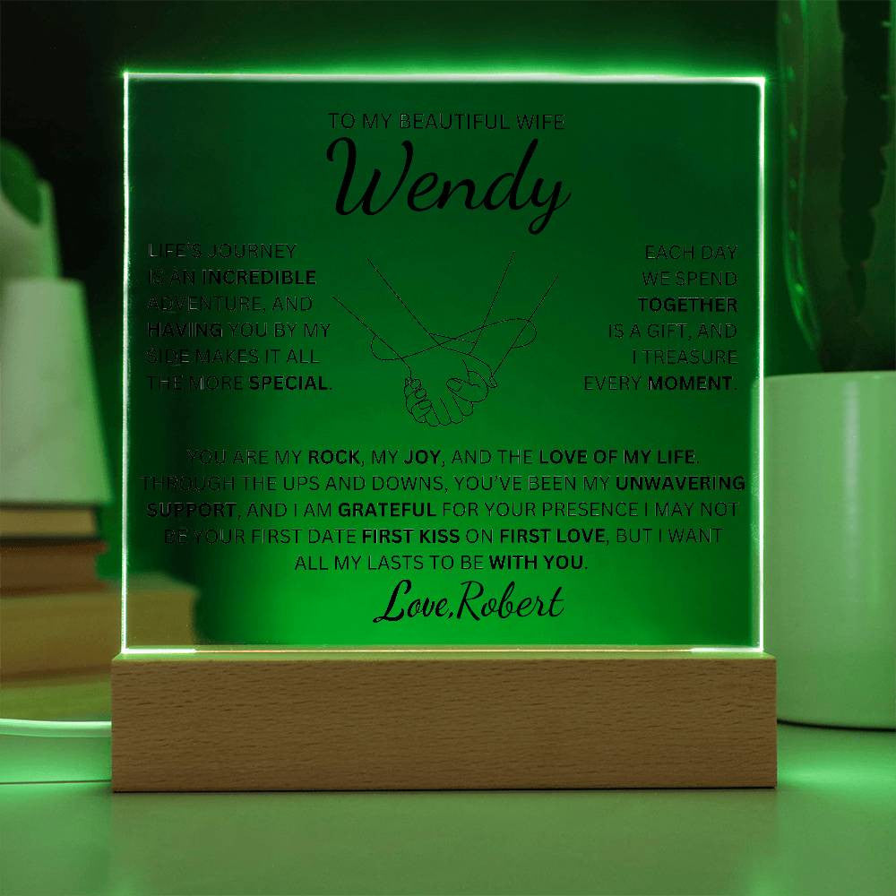 Personalized To My Beautiful Wife | My Rock | Square Plaque
