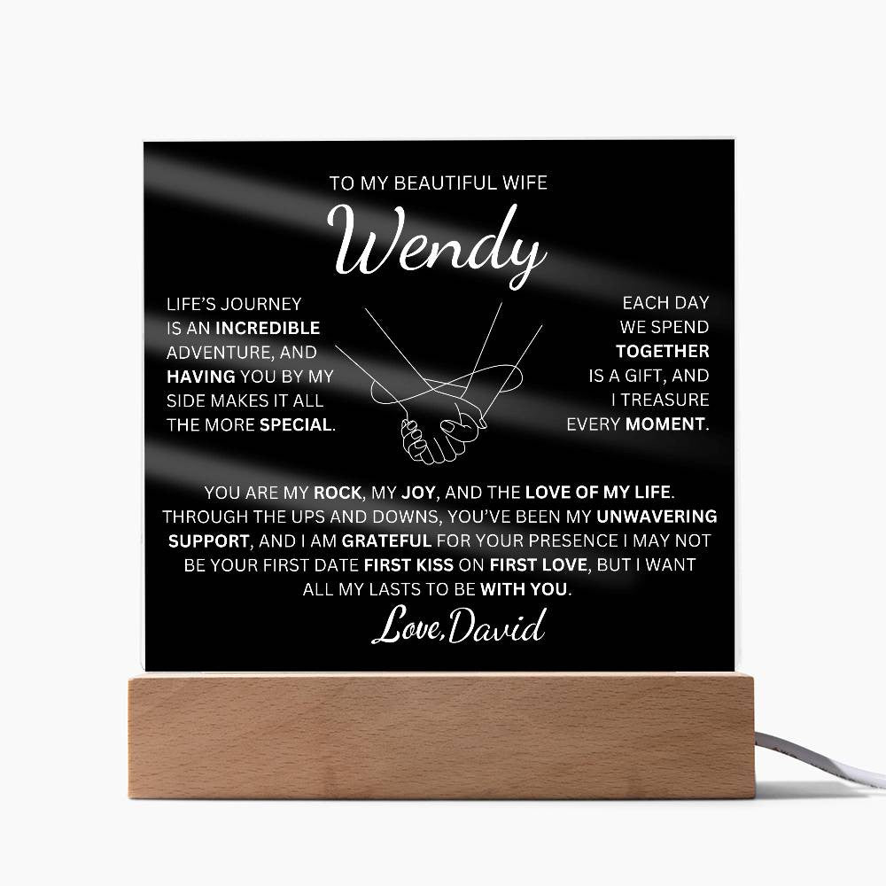 Personalized To My Beautiful Wife | Love Of My Life | Square Plaque