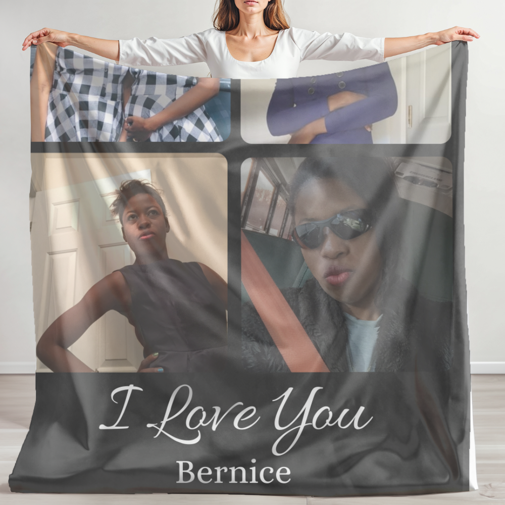 personalized Photo Blanket  I Love You