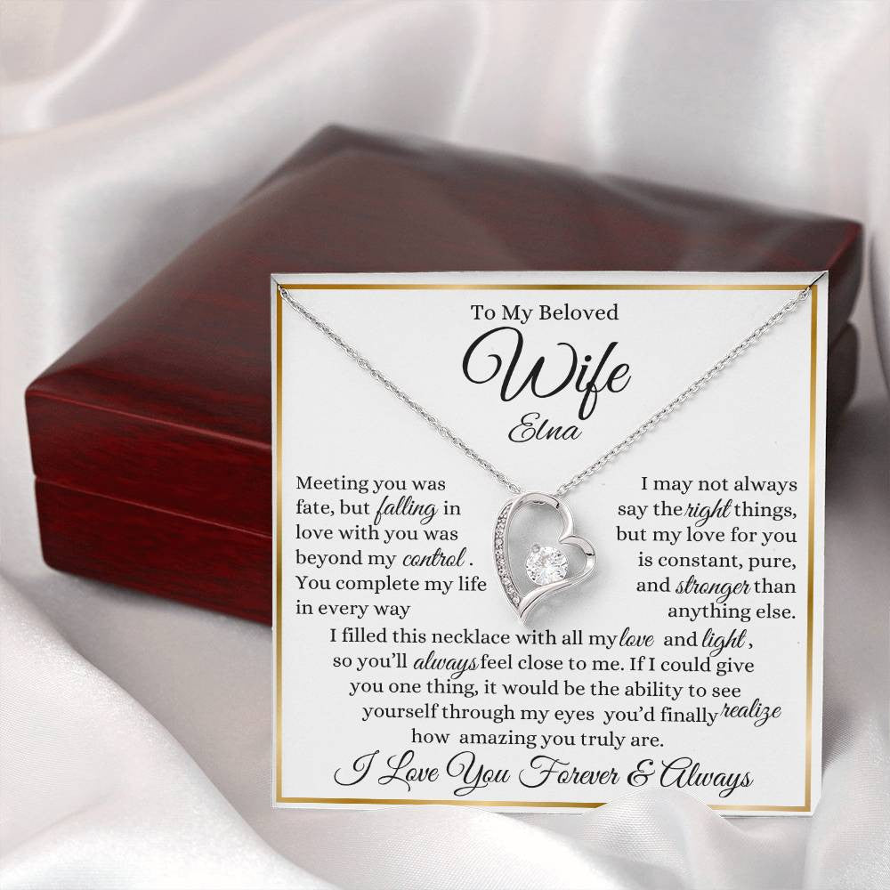 Personalized Forever Love Necklace To My Beloved Wife