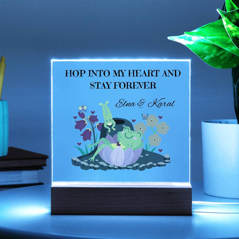 Personalized Hop Into My Heart  Square Plaque