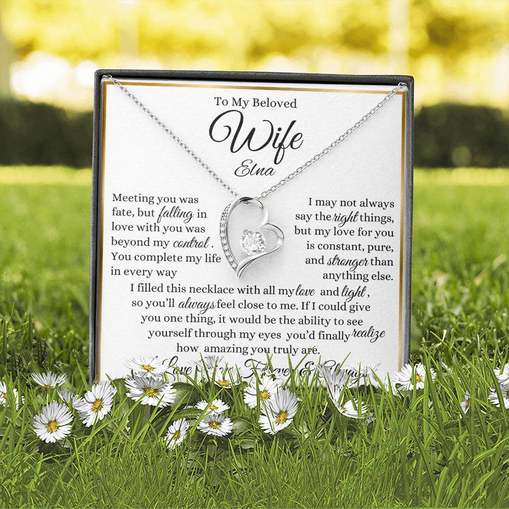 Personalized Forever Love Necklace To My Beloved Wife
