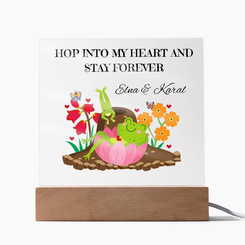 Personalized Hop Into My Heart  Square Plaque