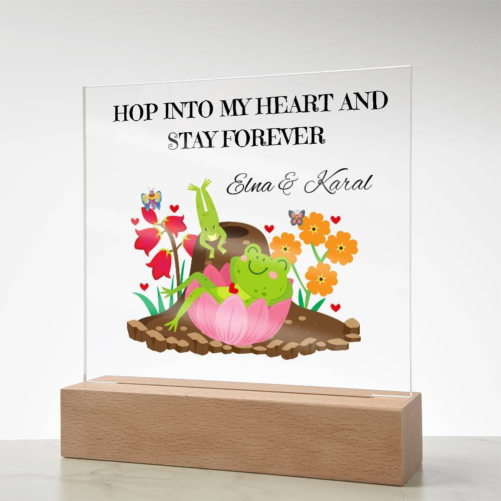 Personalized Hop Into My Heart  Square Plaque
