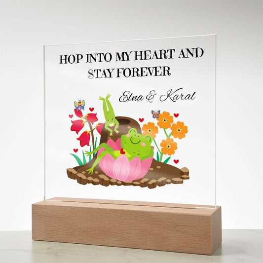 Personalized Hop Into My Heart  Square Plaque
