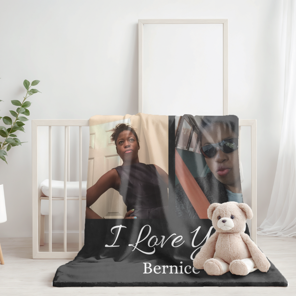 personalized Photo Blanket  I Love You