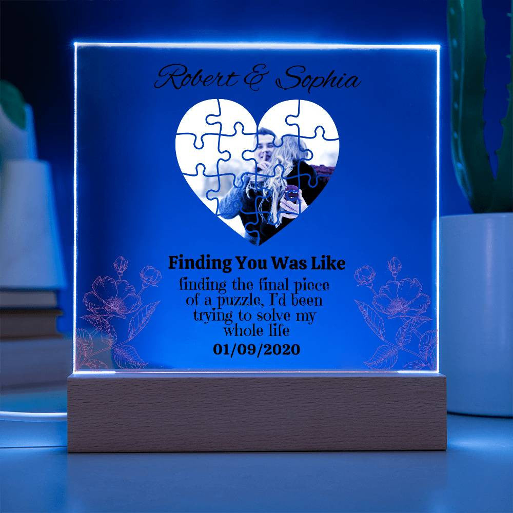 Personalized Finding The Final Piece of a puzzle Square Plaque