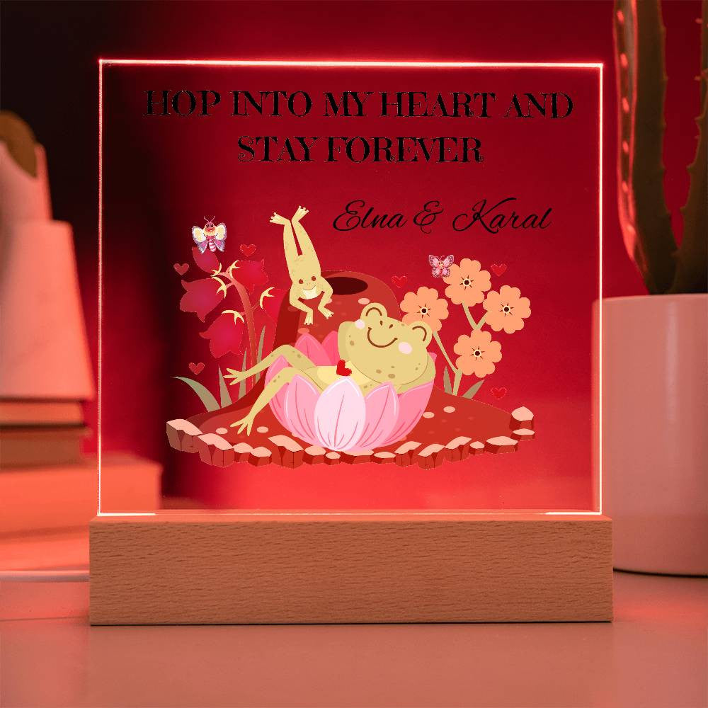 Personalized Hop Into My Heart  Square Plaque