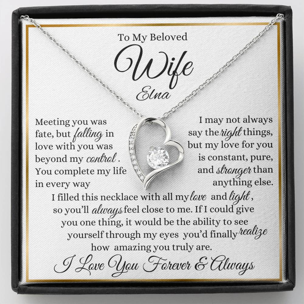 Personalized Forever Love Necklace To My Beloved Wife
