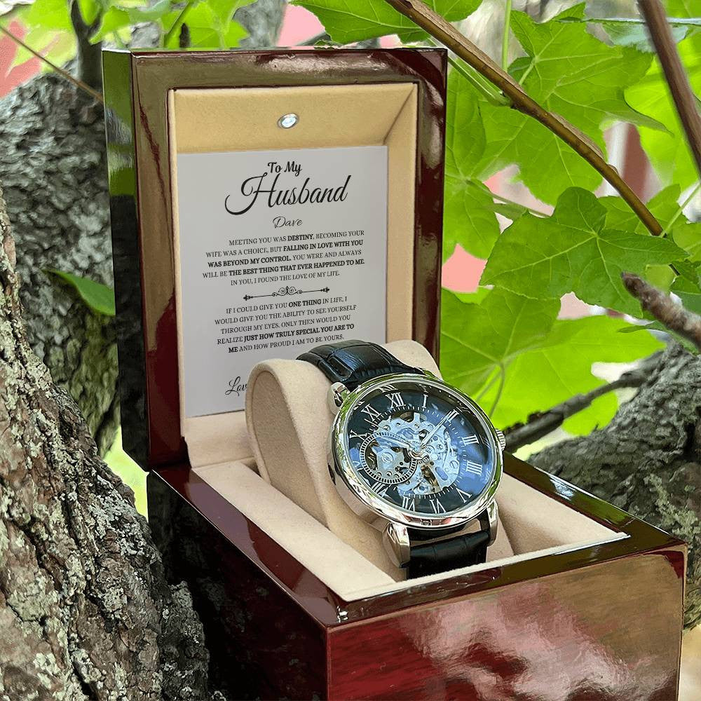 Personalized Men's Openwork Watch To My Husband