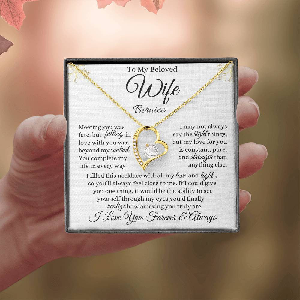 Personalized Forever Love Necklace To My Beloved Wife