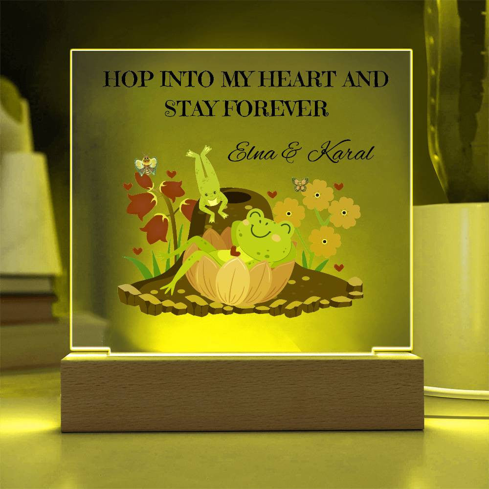 Personalized Hop Into My Heart  Square Plaque