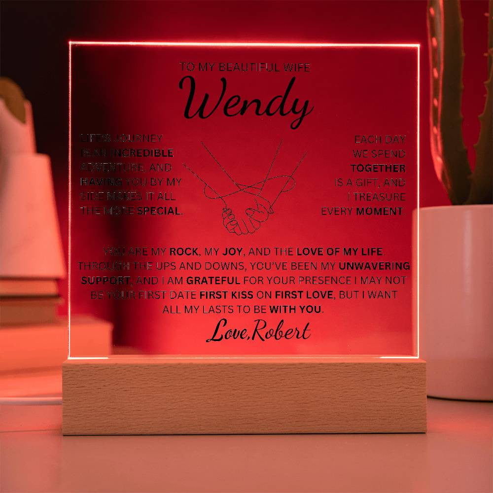 Personalized To My Beautiful Wife | My Rock | Square Plaque