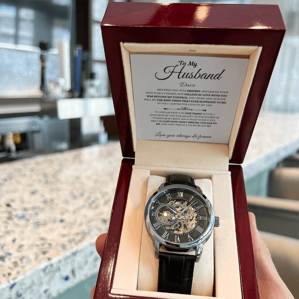 Personalized Men's Openwork Watch To My Husband