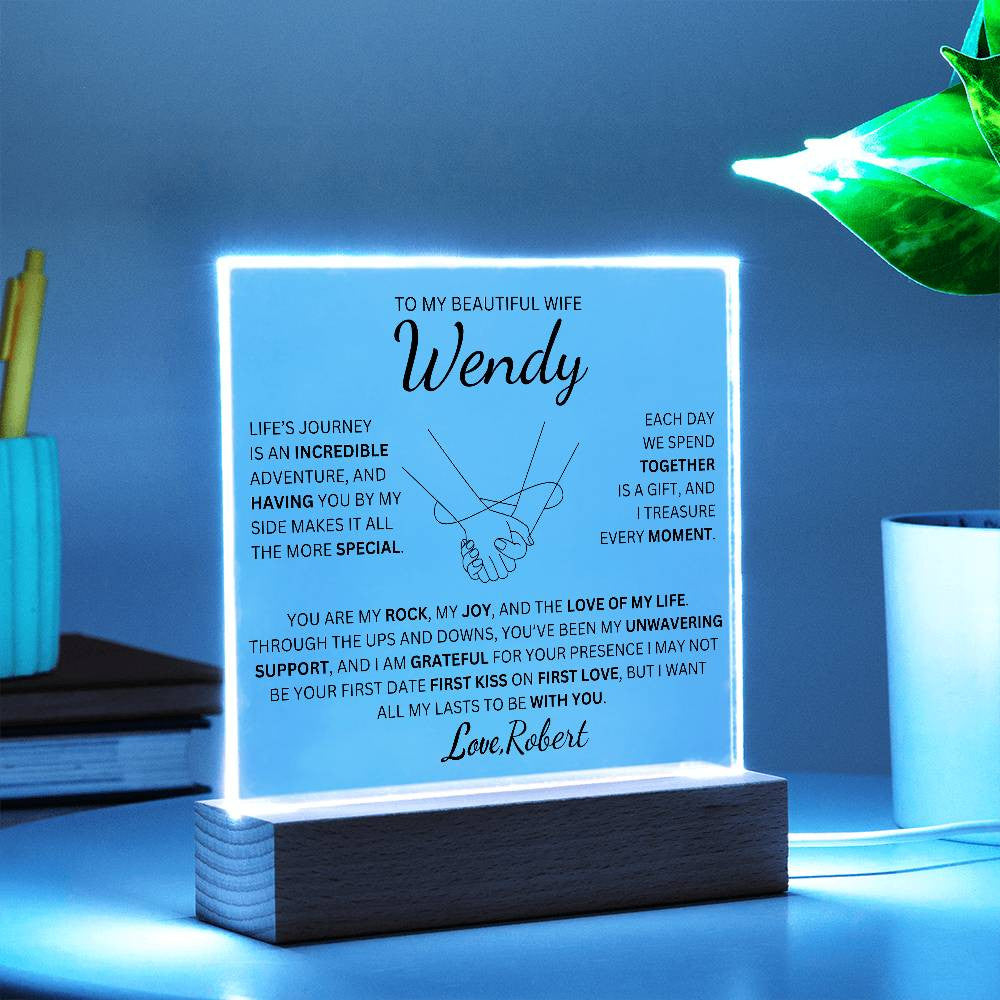 Personalized To My Beautiful Wife | My Rock | Square Plaque