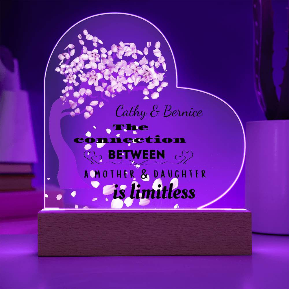 Personalized The Connection Between | A Mother & Daughter | Heart Plaque