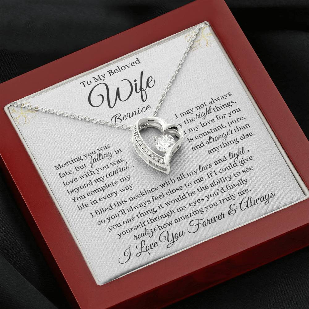 Personalized Forever Love Necklace To My Beloved Wife